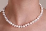 Collier de Perles de Culture Eau Douce Blanc 10mm AA+ GdLuxe
