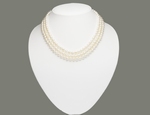 Collier de Perles de Culture Eau Douce 3 Rangs 6 à 7mm Blanc