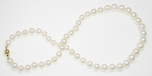 Collier de Perles de Culture Eau Douce Blanc 8.5mm AA+