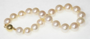 Bracelet de Perles de Culture Eau Douce Blanc AA+ 8.-8.5mm