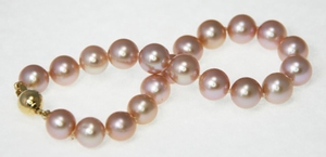 Bracelet de Perles de Culture Eau Douce Lavande AA+ 8mm