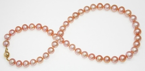 Collier de Perles de Culture Eau Douce Rose 9mm AA+