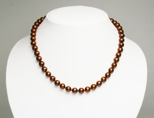 Collier de Perles de Culture Eau Douce Chocolat 8.5mm AA+