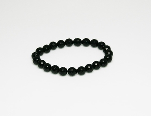 Bracelet Onyx Pierre Semi Précieuse Facettée 8mm