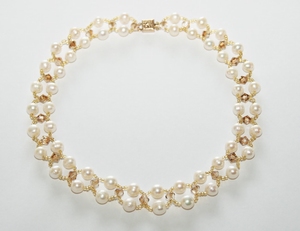 Collier Perles de Culture Blanches et Perles SWAROVSKI