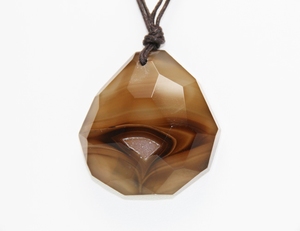 Pendentif Agate 40x40mm Pierre Naturelle sur Cordon