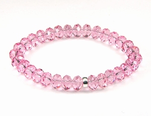 Bracelet Cristaux Swarovski Light Rose et Argent 925