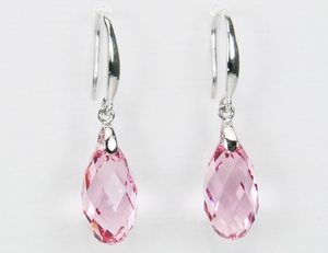 Boucles d`Oreilles Goutte SWAROVSKI 17mm LR Dormeuses Ag 925