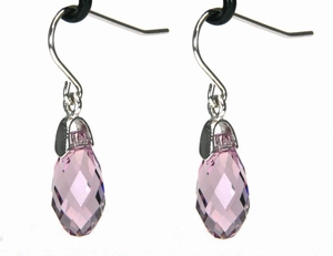 Boucles d`Oreilles Goutte SWAROVSKI 13mm AM Dormeuses Ag 925