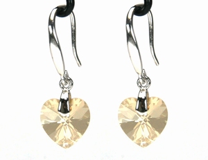 Boucles d`Oreilles Coeur SWAROVSKI 10mm GS Dormeuses Ag 925