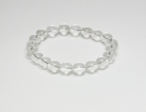 Bracelet Cristal de Roche Pierre Semi Précieuse Ronde 8mm