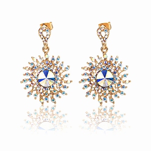 Boucles d`Oreilles Cristaux SWAROVSKI Soleil AB PlaqOr