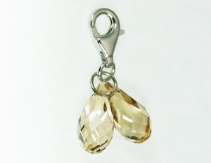 Charm Cristal SWAROVSKI Briolettes GSHA 2.5cm Argent 925