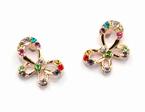 Boucles d`Oreilles Cristaux SWAROVSKI Papillons Multicolor