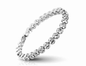 Bracelet Cristaux Swarovski Cristal Clair, Rhodium