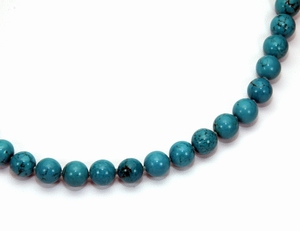 Collier Turquoise Bleu-Vert Pierre Semi Précieuse 8-9mm