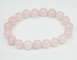 Bracelet Quartz Rose Pierre Semi Précieuse Ronde 10-11mm