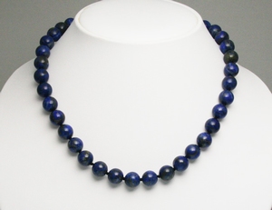 Collier Lapis-Lazuli Pierre Semi Précieuse Ronde 10-11mm