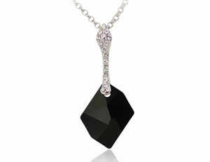 Collier Pendentif Cristaux SWAROVSKI Black Nature, Rhodium