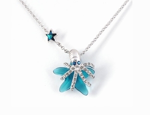 Collier Pendentif Cristaux SWAROVSKI Sea Treasure, Rhodium