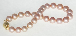 Bracelet de Perles de Culture Eau Douce Lavande AA+ 7mm