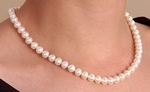 Collier de Perles de Culture Eau Douce Blanches 8mm AA+