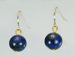 Boucles d`Oreilles Lapis Lazuli 10mm Dormeuses Or585/1000