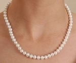Collier de Perles de Culture Eau Douce Blanches 7.5mm AA+