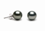 Boucles d`Oreilles Perles de Tahiti 10.5mm Perles Parfaites