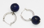 Boucles d`Oreilles Lapis Lazuli 10mm Créoles Argent 925