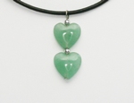 Pendentif Coeurs en Jade, Argent 925