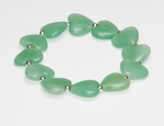 Bracelet Coeurs en Jade et Argent 925