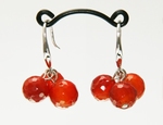 Boucles d`Oreilles Dormeuses Agathe Facettée Rouge Brun H