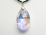 Pendentif Cristal SWAROVSKI Goutte 28mm AB Argent 925