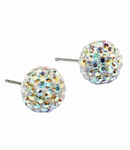 Boucles d`Oreilles Cristaux SWAROVSKI Clous 8mm AB Ag 925