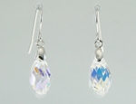 Boucles d`Oreilles Goutte SWAROVSKI 13mm AB Dormeuses Ag 925