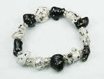 Bracelet 12 Signes Zodiaque Chinois Peints Main Noir & Blanc