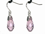 Boucles d`Oreilles Goutte SWAROVSKI 13mm AM Dormeuses Ag 925