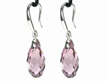 Boucles d`Oreilles Goutte SWAROVSKI 17mm AM Dormeuses Ag 925