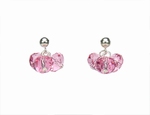 Boucles d`Oreilles Clous 3 Cristaux Swarovski LR Ag 925