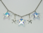 Collier Cristaux SWAROVSKI Etoiles de Mer AB Chaîne Ag 925