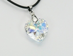 Pendentif Cristal SWAROVSKI Coeur 18mm AB Argent 925