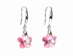 Boucles d`Oreilles Dormeuses Fleur 11mm Swarovski LR Ag 925