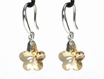 Boucles d`Oreilles Dormeuses Fleur 11mm Swarovski GS Ag 925