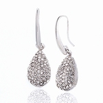 Boucles d`Oreilles Cristaux SWAROVSKI Gouttes Clair Rhodium