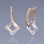 Boucles d`Oreilles Cristaux SWAROVSKI Créoles SQA AB PlaqOr