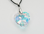 Pendentif Cristal SWAROVSKI Coeur 40mm AB Argent 925