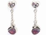 Boucles d`Oreilles Cristaux SWAROVSKI Coeurs Chainette AM OP