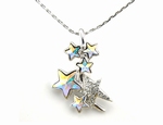 Collier Pendentif Cristaux SWAROVSKI Shooting Stars, Rhodium