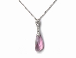 Collier Pendentif Cristaux SWAROVSKI Améthyste Rhodium